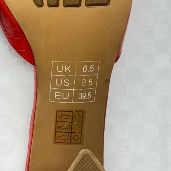 London Rag Trinity Triangle Croc Pattern Block Heel Sandals - Picture 7 of 7